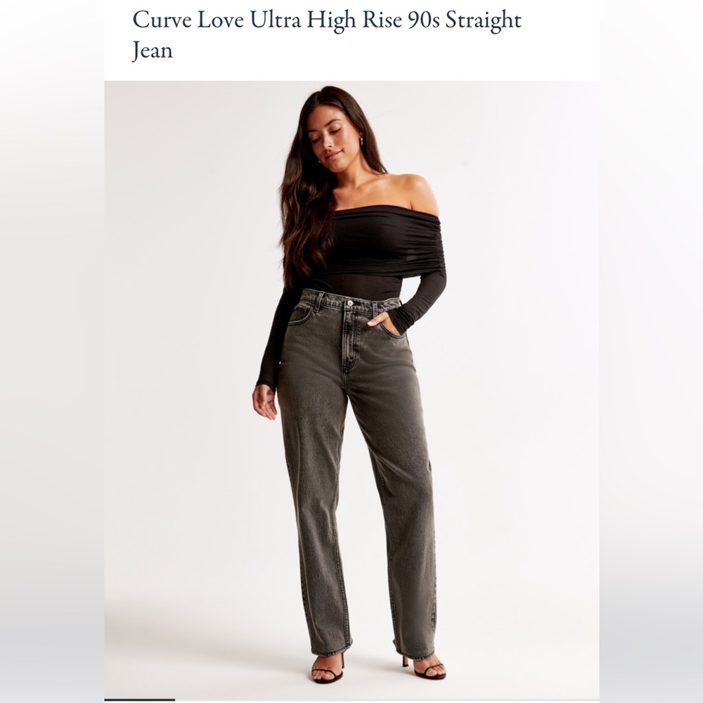 ABERCROMBIE & FITCH CURVE LOVE 90S ULTRA HIGH RISE STRAIGHT JEANS